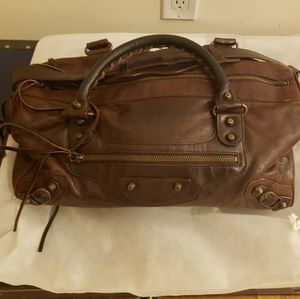 Balenciaga motorcycle twiggy bag in brown.